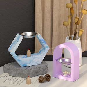 Brûleur d'encens en résine, moule en silicone, ornements géométriques, moule à bougie, diffuseur d'arômes, moule en résine, chandelier, décoration de la maison - Product Image 4