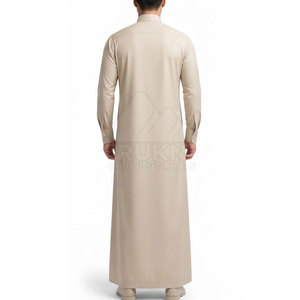 Fresh Look Saudi Classic <b>Thobe</b> Casual Cotton Tailored Traditional Design Clean Collar Front Button Comfortable Full Length Style - Product Image 6