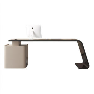 Luxury Modern Ergonomic Executive Desk Home Office Wood Ceramic/Glass Surface Multi-Functional <b>Storage</b> <b>Computer</b> Desk - Product Image 5
