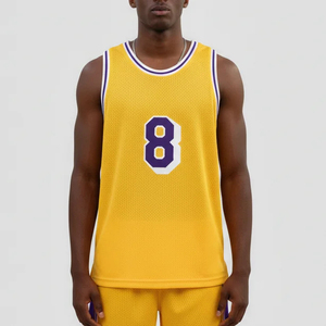 Maillot de basket-ball américain 2026 personnalisé avec numéro 8, respirant, antibactérien, imprimé, rétro, pour homme adulte, avec logo, grandes tailles - Product Image 3
