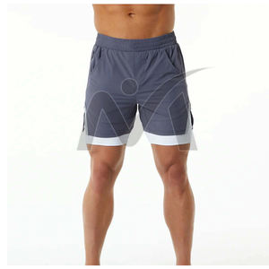 Pantalones cortos deportivos de gimnasio para hombre, ligeros, transpirables, que absorben la humedad, tela de secado rápido, cintura elástica, bolsillos con cremallera - Product Image 1