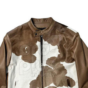 Chaqueta de Cuero Vacuno Vintage para Hombre, con Logotipo Frontal, Ecológica, Transpirable, de Secado Rápido, Elegante y Cómoda para Invierno - Product Image 4