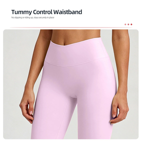 Ensemble de yoga sans couture pour femme, 2 pièces : Leggings taille haute et débardeur froncé à dos croisé, couleur unie, tenue de sport - Product Image 2