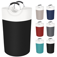 Panier à linge autoportant pliable avec poignées, panier en tissu pour le linge