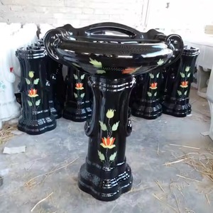 Cuenco redondo de diseño de baño de lujo sanitario de cerámica, lavabo de Pedestal de ley grande, precio de fregadero de Pedestal - Product Image 4