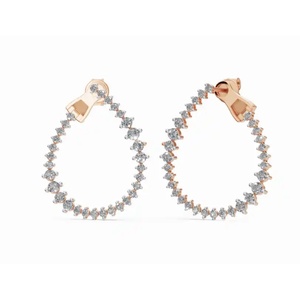 Boucles d'oreilles exclusives en or 14 carats avec cadre céleste Vénus, diamants de taille ronde, bijoux cultivés en laboratoire, vente en gros, fournisseur OEM - Product Image 5