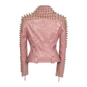 Veste en cuir respirante à clous sur mesure pour femmes, veste d'hiver à manches longues pour femmes, meilleure vente - Product Image 2