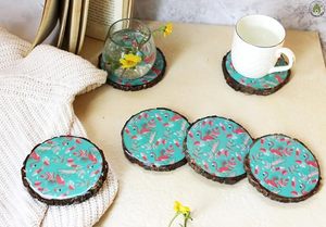 Juego de Posavasos de Madera Maciza Natural, Estilo Bohemio, Ecológico, Hecho a Mano, con Superficie Lisa para el Hogar, Oficina, Escritorio, Bajo Costo - Product Image 6