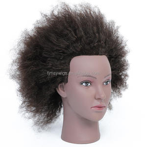 Tête de Mannequin Cheveux <span class=keywords><strong>Afro</strong></span> Vague Humains Réels Modè<span class=keywords><strong>le</strong></span> <span class=keywords><strong>Coiffure</strong></span> Pratique Teinture Permanente Coupe Coiffage Tête d'Entraînement Visage Noir - Product Image 2