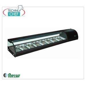 Vitrina Refrigerada Eléctrica Forcar para Sushi, Capacidad para 8 Contenedores GN 1/3, 40 mm de Altura, Modelo G-SSS2000 - Product Image 2