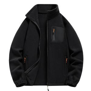 Veste d'extérieur imperméable respirante en toile 300GSM avec logo personnalisé sur le devant, chaude pour l'hiver, fermeture éclair, vêtements de randonnée pour hommes - Product Image 6