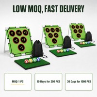 Ensemble de jeu de golf pour le chipping, cible portable, 16 balles adhésives, tapis d'entraînement, sac de transport, logo personnalisé pour les fêtes de famille et les événements