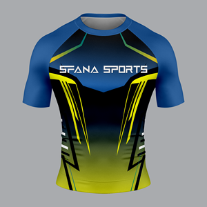 Personnalisé Hommes MMA BJJ Rash Guard Shorts Deux Pièces Ensemble Compression Fit Anti-UV Sportswear Tissu Extensible À Séchage Rapide Durable Formation - Product Image 5