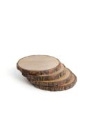 Sous-verres ronds en bois naturel avec bord en écorce, tapis antidérapants pour la décoration de table