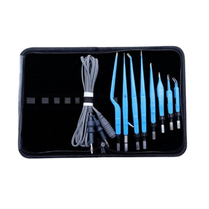 Punta curvada de 9,0 Cm, fórceps bipolares aislados eléctricos reutilizables de alta calidad de 0,5 Mm para uso quirúrgico oftálmico y Ent - Product Image 6