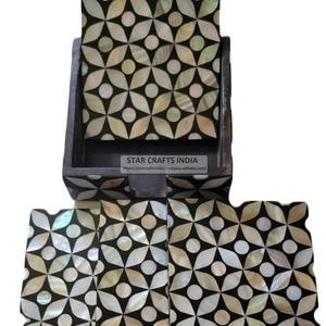 Posavasos con incrustaciones de lujo vintage, posavasos de té con incrustaciones de madreperla de estilo marroquí al mejor precio - Product Image 6