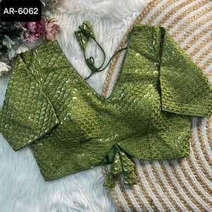 Vêtements traditionnels indiens pakistanais tendance Georgette renard lourd Chemisier pour femmes Collections de prêt-à-porter-Fabrication indienne - Product Image 5