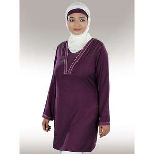Blusa Musulmana Modesta Anisa, Elegante Blusa de Gasa y Satén con Estampado Floral para Uso Casual y Elegante en Verano e Invierno - Product Image 1