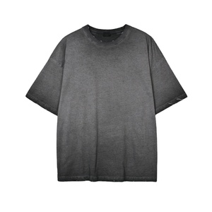 T-shirt d'été unisexe en tissu éponge 100% coton délavé à l'acide Style vintage surdimensionné à la mode imprimé personnalisé pour hommes femmes confort - Product Image 5