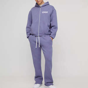 Ensemble survêtement à capuche pour homme, vêtements d'hiver, 2 pièces, survêtement à capuche de haute qualité, sur mesure, survêtement pour homme, pantalon de survêtement évasé - Product Image 1