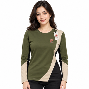 Women's <b>Top</b> Quality Casual Style Women <b>Long</b> <b>Sleeve</b> T-shirts Premium Quality Slim Fit Latest Design Breathable Women Tshirts - Product Image 1