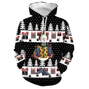 Pull chaud populaire sweat à capuche de noël personnalisable noël français ferry lavé en relief bouffée imprimé sweat à capuche de noël - Product Image 2