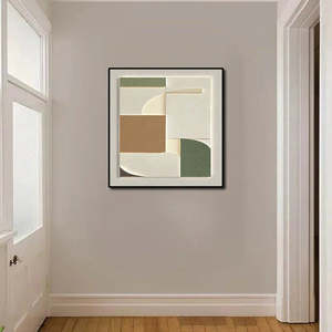 Peinture artistique à l'huile sur toile à motif de grès aux échos anciens, style classique abstrait de luxe, décoration murale suspendue 60x60 - Product Image 1