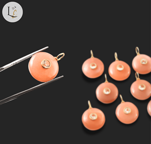 Pendentif en pierre de lune de pêche naturelle incrusté, fait à la main, en or vermeil, serti, en argent sterling 925, pendentifs fins, breloques, vente en gros - Product Image 3