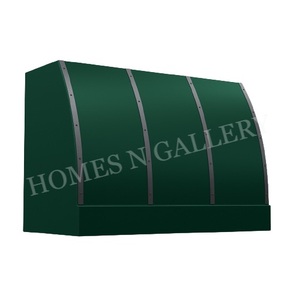 Hotte murale en acier inoxydable au design moderne, finition patine verte personnalisée, pour foyer et cheminée - Product Image 2