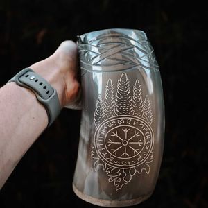 Personalizado hecho a mano Natural vikingo tallado bebiendo cuerno cerveza y taza de café para el hogar Hotel restaurantes de - Product Image 5