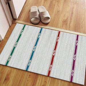Tapis turc blanc imprimé à rayures colorées, tapis doux, tapis à poils longs - Product Image 4