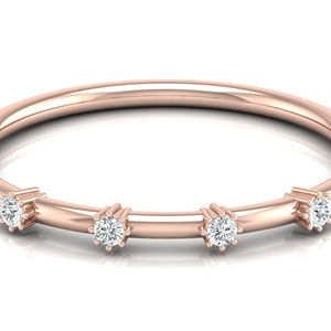 แหวนทองกุหลาบแข็งบริสุทธิ์พร้อมแหวนเพชรเหลี่ยมเพชรเพชรเพชรเพชรพลอยธรรมชาติ 6 รอบที่ผลิตในห้องปฏิบัติการในปริมาณขายส่งจากผู้ผลิต - Product Image 1