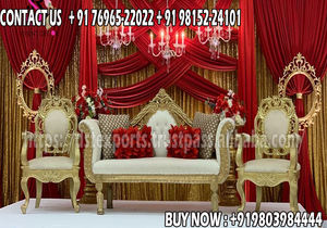Conjunto de sofá estilo Maharaja para boda conjunto de muebles Walima pakistaní asiático elegante conjunto de sofá para boda - Product Image 4