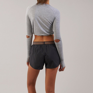 Pantalones cortos deportivos para mujer con logotipo personalizado, ropa deportiva para yoga, pantalones cortos de gimnasio a prueba de sentadillas, ropa deportiva para mujer, pantalones cortos deportivos 2025 - Product Image 2