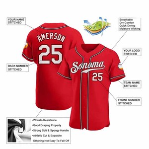 เสื้อเบสบอลพิมพ์ลายตามสั่ง แบบยูนิเซ็กซ์ แขนสั้น ปักชื่อทีม ติดกระดุมด้านหน้า ทรงปกติ ระบายอากาศได้ดี ซับเหงื่อ - Product Image 4