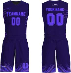 Uniforme de basket-ball personnalisé équipe imprimée et ensemble haut de basket-ball et short pour hommes/industrie du sport pour les jeunes - Product Image 2