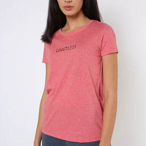 Nuevas camisetas transpirables de calidad superior para mujer, camisetas de tela suave con cuello redondo de algodón y poliéster para mujer - Product Image 1