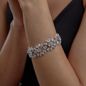 Bracelets en diamant de laboratoire ovale classique Bracelet de bijoux de luxe Bracelet rond VVS2 Bracelets à maillons en diamants véritables or massif 14 carats - Product Image 4