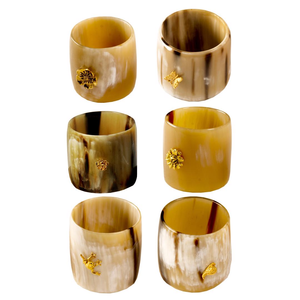 Rond de serviette en corne de buffle luxe en laiton Designer artisanat Table article décoratif vente chaude dernier anneau de serviette en corne fait main - Product Image 1