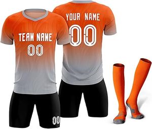 Conjunto de uniformes de fútbol personalizable, 100% algodón, secado rápido, tallas unisex para adultos - Product Image 5