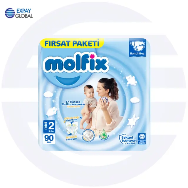 Für Molfix Baby Windel Vorteil Pck No:2 90 Pcs alle Arten