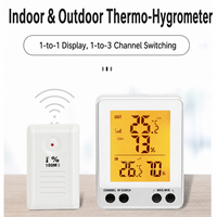 Termometer Higrometer Digital Nirkabel untuk Dalam dan Luar Ruangan, Monitor Suhu dan Kelembapan dengan Lampu Latar dan Sensor Jarak Jauh
