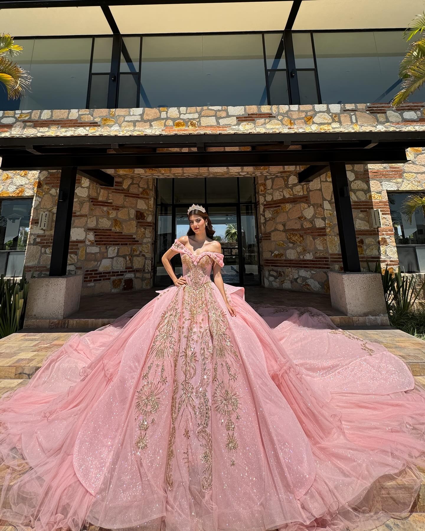 coral and gold quinceanera dresses Pretty Spaghetti Straps Long A-line Prom Dresses V-neck Simple Prom Gowns