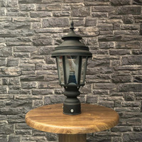 Lámpara de puerta para exteriores, poste de luz, accesorio para jardín, Patio, camino, farol de poste Exterior con base de montaje en muelle, luces LED de Pilar