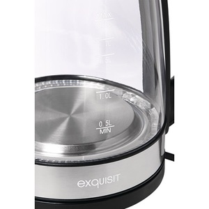Hervidor Eléctrico EXQUISIT WK 3501, 2200 W, Negro con Acero Inoxidable, LED Azul, 2 L, 1.1 kg, Material de Vidrio - Product Image 3