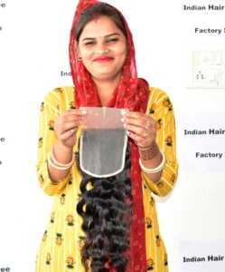 ผมต่อแบบลูกไม้ 5x5 คุณภาพดีที่สุด ดูเป็นธรรมชาติ จัดเรียงเส้นผมตามธรรมชาติ แบบลอน  ไม่ผ่านการแปรรูป ผมแท้บราซิลแบบดิบ  สำหรับส่งออก - Product Image 2