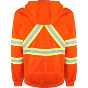 สเวตเชิ้ตมีฮู้ดสะท้อนแสงสำหรับผู้ชายเสื้อแจ็กเก็ตทำงานโพลีเอสเตอร์แขนยาวพร้อมเสื้อโค้ทแบบสวมหัวสำหรับผู้ชายปรับแต่งโลโก้ - Product Image 2