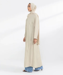 Premium Modest <b>Women</b> <b>Abaya</b> Dress Beaded Anti-static Breathable Cotton Polyester Blend Islamic Maxi Dubai Style Wedding Casual - Product Image 5