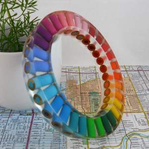 Joyería intrincada resina acrílico pulsera brazalete exagerado deslumbrante Multicolor ancho Irregular cuadrado acrílico pulseras para - Product Image 6