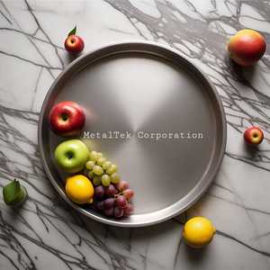 Bandeja grande redonda de acero inoxidable pulido árabe Biryani para servir para restaurante Hotel Bar boda fiesta servir bandejas de chocolate - Product Image 5